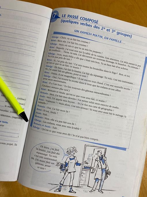 使用しているフランス語教材のページ